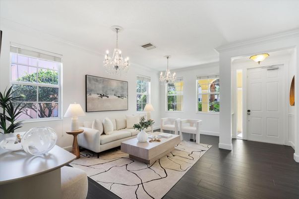 Chandelier, Interior, Living room, Wood Texture Flooring