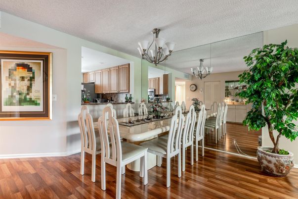 Chandelier, Dining room, Interior, Kitchen, Wood Texture Flooring