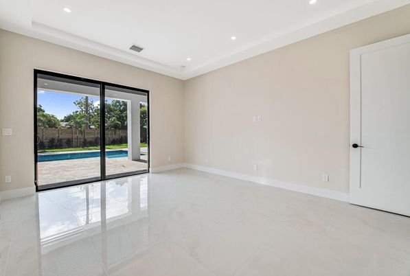 Empty room, Interior, Kitchen, Marble, Pendant Lights, Recessed Lighting