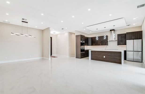 Interior, Kitchen, Pendant Lights, Recessed Lighting, Stainless Steel Appliances