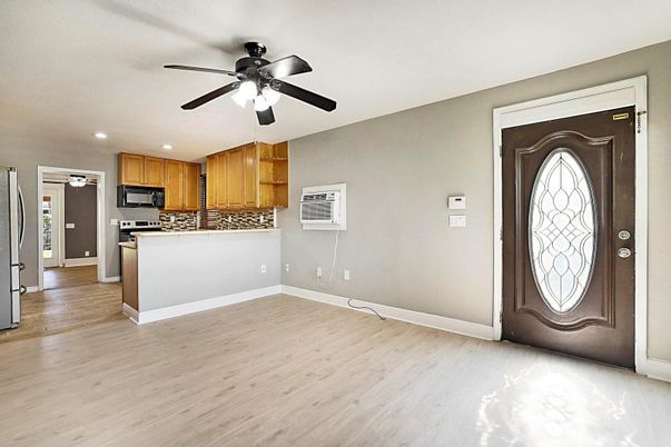 Interior, Kitchen, Recessed Lighting, Wood Texture Flooring