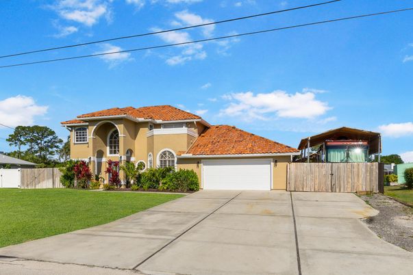 Attached, Backyard, Exterior, Facade, Mediterranean