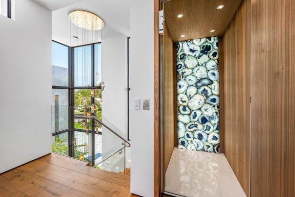 Interior, Recessed Lighting, Wood Texture Flooring, Wooden Walls