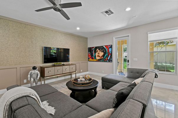 Interior, Living room, Recessed Lighting