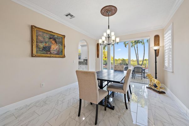 Chandelier, Dining room, Interior, Marble
