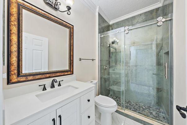 Bathroom, Glass Shower, Interior, Marble