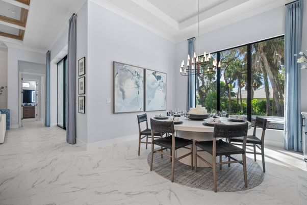 Chandelier, Dining room, Interior, Marble, Pendant Lights