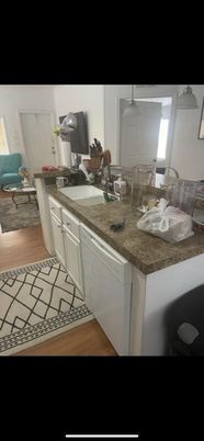 Interior, Kitchen, Pendant Lights, Wood Texture Flooring