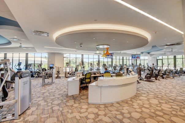 Fitness Equipment, Gym, Interior, Recessed Lighting