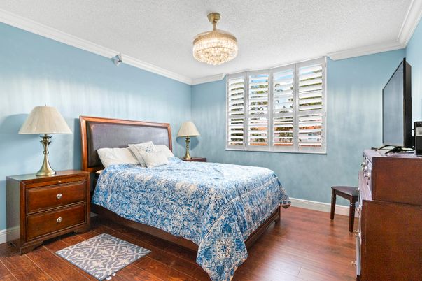 Bedroom, Chandelier, Interior, Wood Texture Flooring