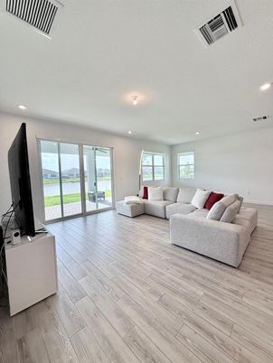 Interior, Living room, Recessed Lighting, Water, Wood Texture Flooring