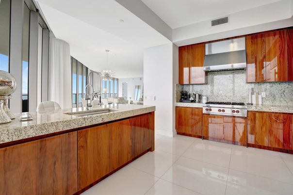 Chandelier, Interior, Kitchen, Stainless Steel Appliances