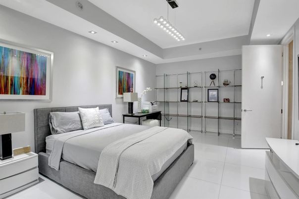 Bedroom, Interior, Pendant Lights, Recessed Lighting