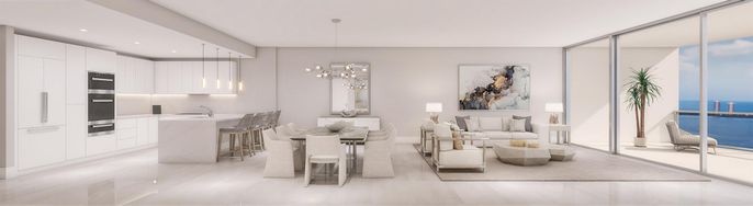 Dining room, Interior, Kitchen, Living room, Pendant Lights, Recessed Lighting, Stainless Steel Appliances, Water