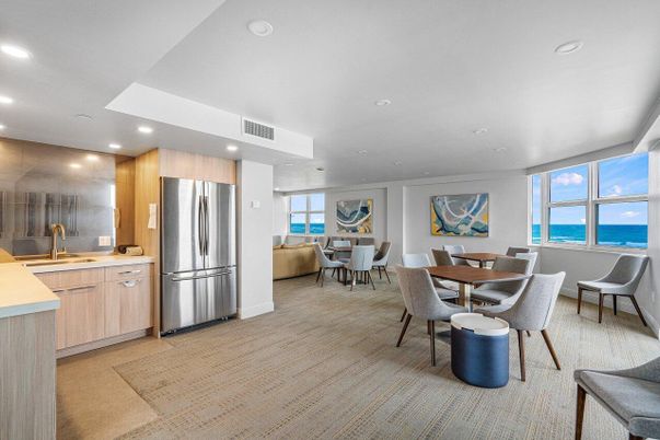 Dining room, Interior, Kitchen, Recessed Lighting, Stainless Steel Appliances, Water