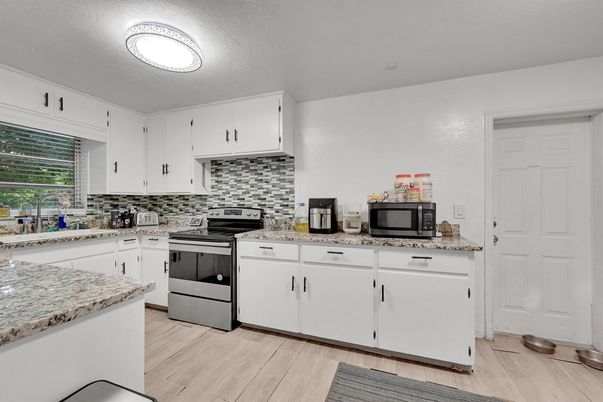 Interior, Kitchen, Stainless Steel Appliances, Wood Texture Flooring