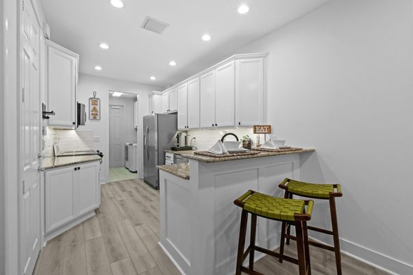 Interior, Kitchen, Recessed Lighting, Wood Texture Flooring