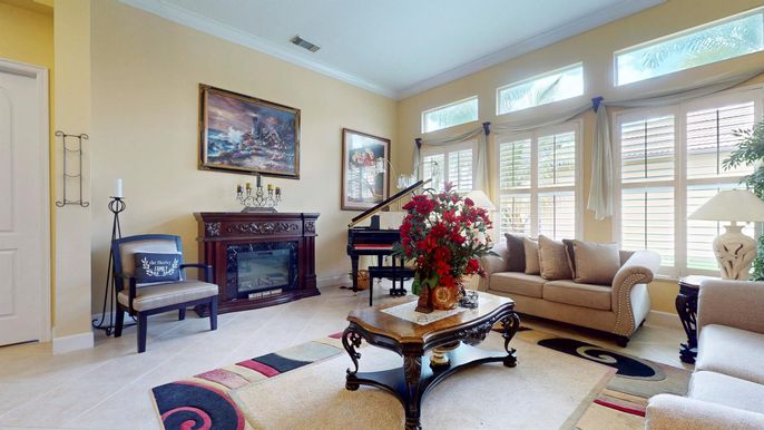 Fireplace, Interior, Living room, Piano