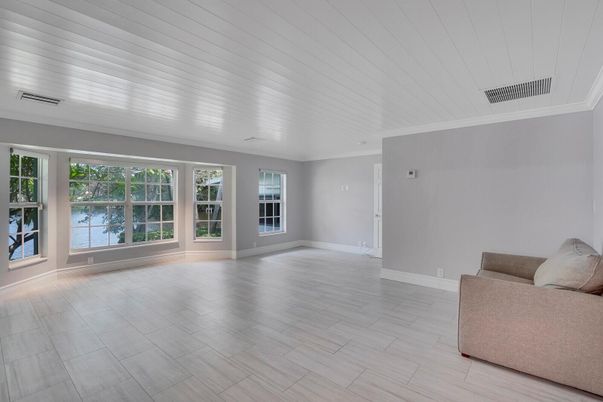 Empty room, Interior, Water, Wood Texture Flooring