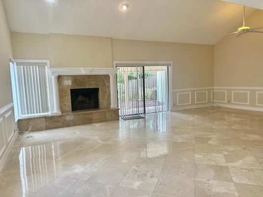 Empty room, Fireplace, Interior, Recessed Lighting