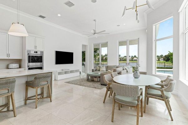 Dining room, Interior, Kitchen, Living room, Pendant Lights, Recessed Lighting, Stainless Steel Appliances