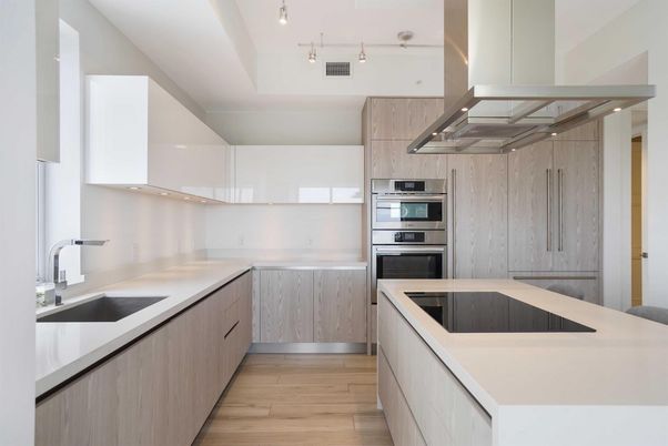 Interior, Kitchen, Stainless Steel Appliances, Wood Texture Flooring