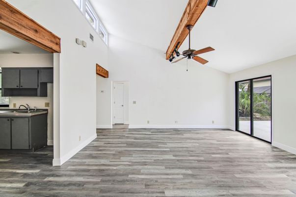 Empty room, Interior, Kitchen, Wood Texture Flooring