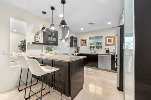 Interior, Kitchen, Pendant Lights, Recessed Lighting, Stainless Steel Appliances