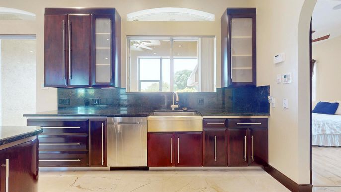 Interior, Kitchen, Marble, Stainless Steel Appliances