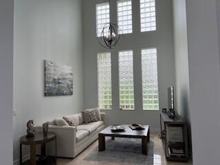 Chandelier, Home Office, Interior, Wood Texture Flooring