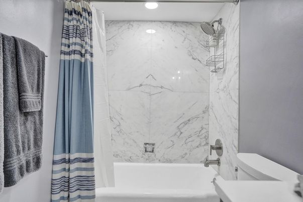Bathroom, Interior, Marble Walls, Recessed Lighting