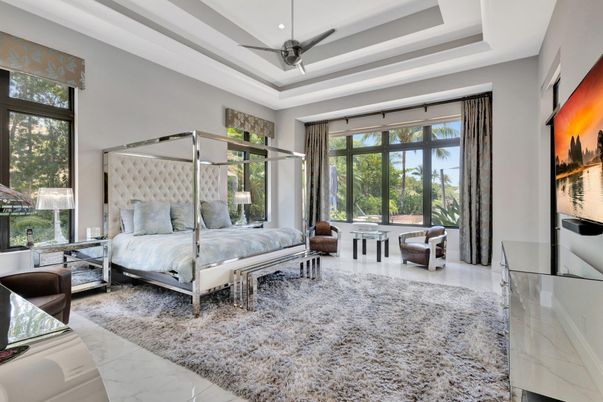 Bedroom, Interior, Marble, Recessed Lighting