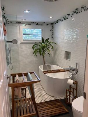 Bathroom, Free Standing Baths, Interior, Recessed Lighting