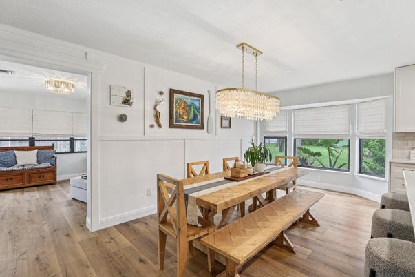 Chandelier, Dining room, Interior, Wood Texture Flooring