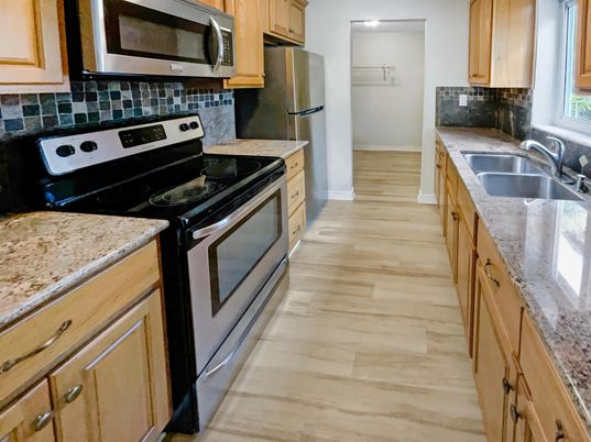 Interior, Kitchen, Wood Texture Flooring