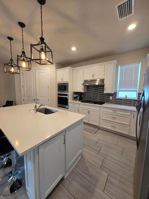 Interior, Kitchen, Pendant Lights, Recessed Lighting, Stainless Steel Appliances