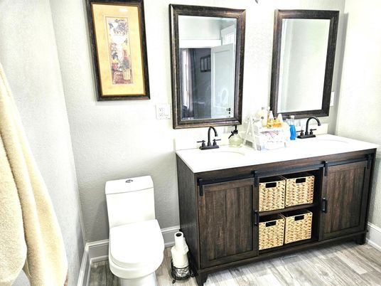 Bathroom, Interior, Wood Texture Flooring