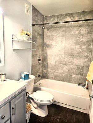 Bathroom, Interior, Wood Texture Flooring