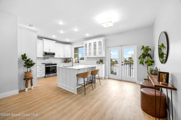 Interior, Kitchen, Recessed Lighting, Wood Texture Flooring