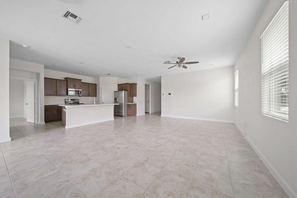 Empty room, Interior, Kitchen, Recessed Lighting, Stainless Steel Appliances