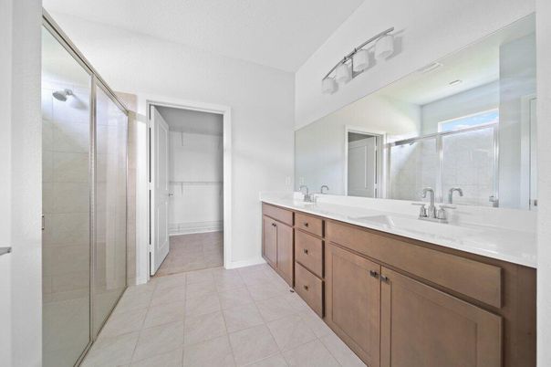Bathroom, Dual Sink Vanities, Glass Shower, Interior