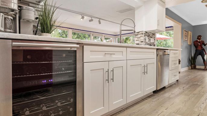 Interior, Kitchen, Stainless Steel Appliances, Wood Texture Flooring