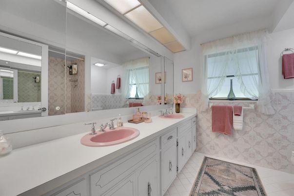 Bathroom, Dual Sink Vanities, Glass Shower, Interior