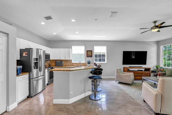 Interior, Kitchen, Living room, Recessed Lighting, Stainless Steel Appliances
