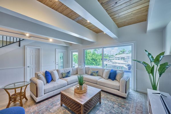 Interior, Living room, Recessed Lighting, Wooden Ceilings, Wood Texture Flooring