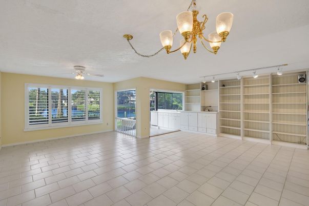 Chandelier, Empty room, Interior