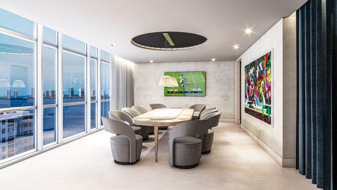 Dining room, Interior, Recessed Lighting