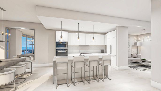 Interior, Kitchen, Pendant Lights, Recessed Lighting, Stainless Steel Appliances, Water
