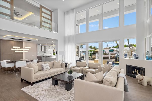 Dining room, Fireplace, Interior, Kitchen, Living room, Pendant Lights, Recessed Lighting, Wood Texture Flooring