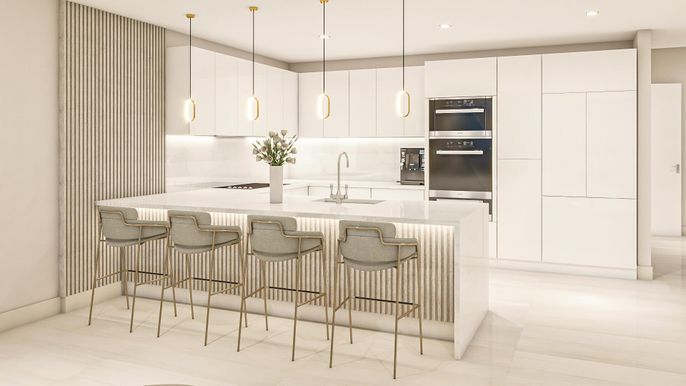 Interior, Kitchen, Pendant Lights, Recessed Lighting, Stainless Steel Appliances
